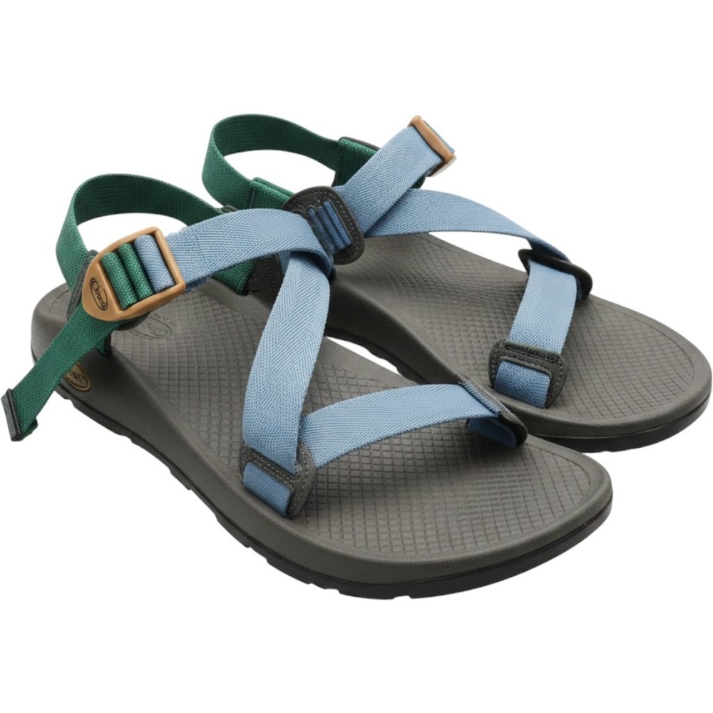 Chaco Mens Lowdown Strappy Sport Sandals Blue Green Polyester Size 10